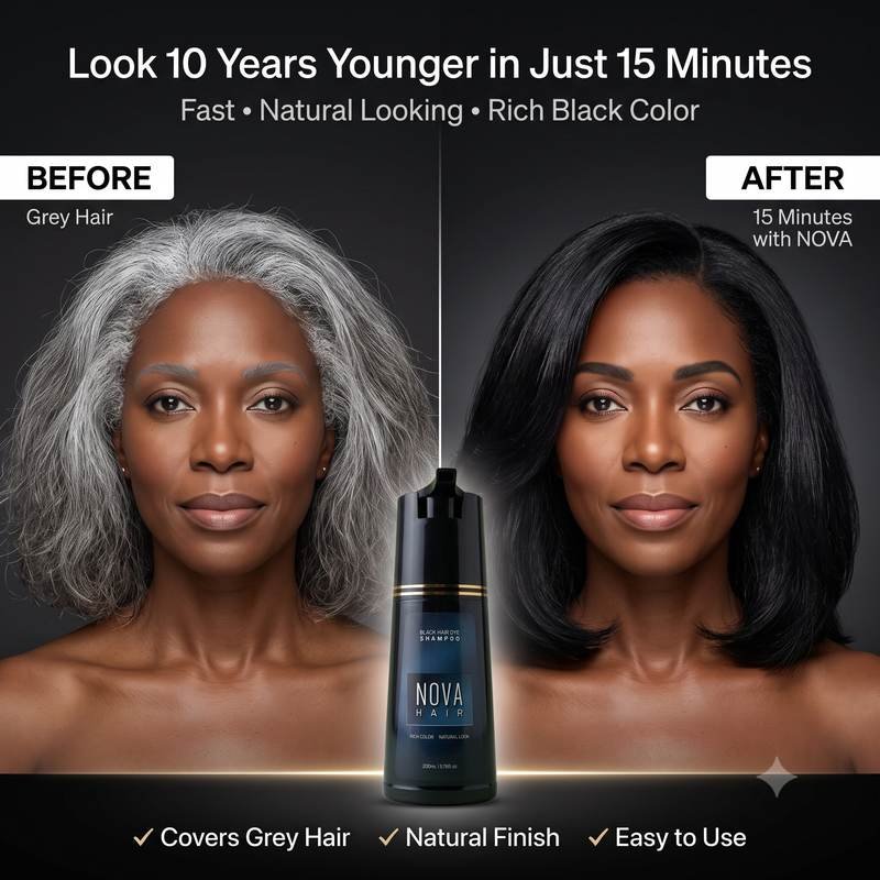 NovaHair before and after — natural black hair